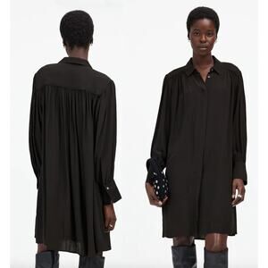 Madewell | NWT | Relaxed Button-Front Mini Dress in True Black | Sz S